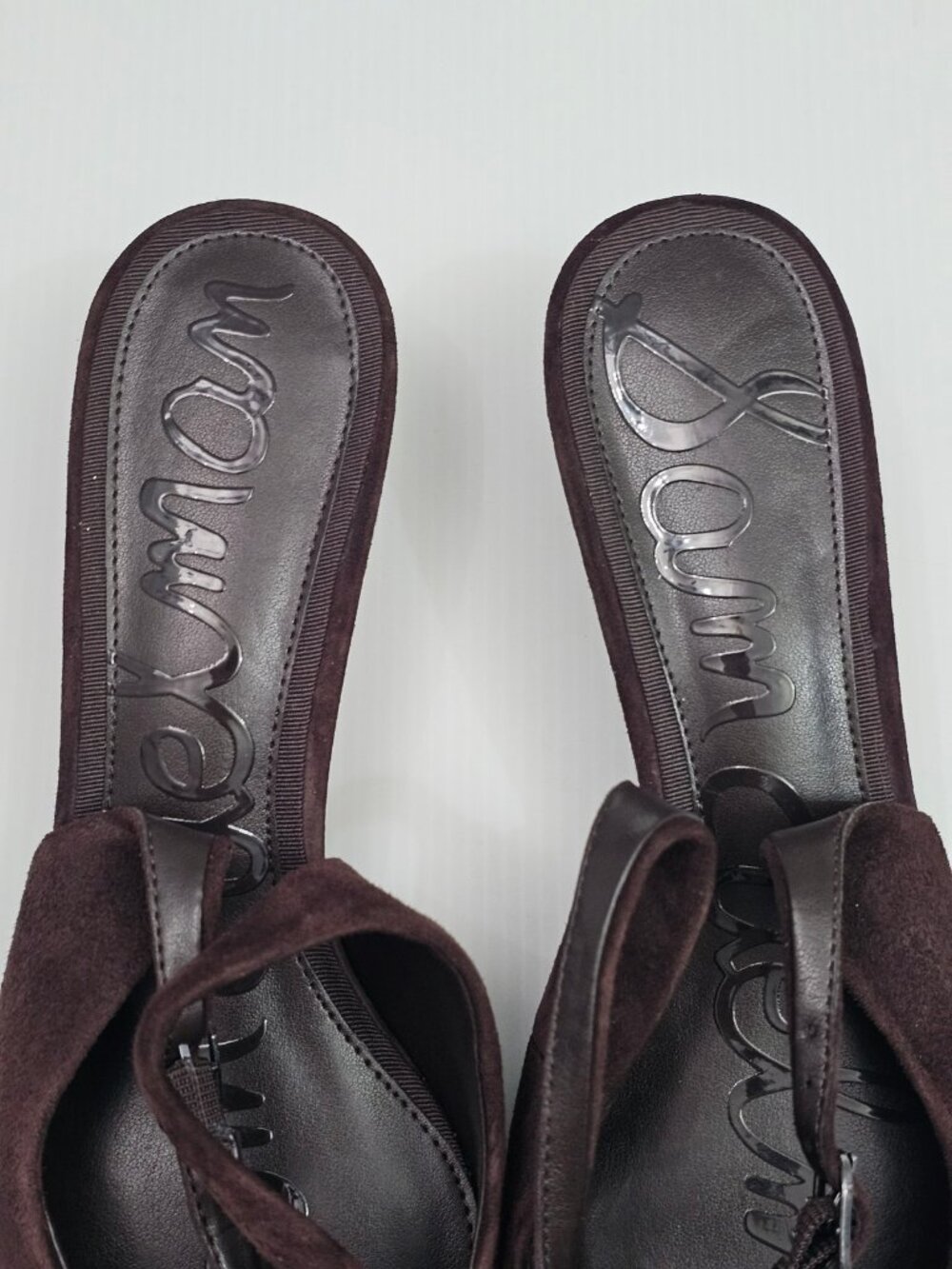Sam Edelman Finch Slingback Pumps Womens 9 Brown Suede Kitten Heel Pointed Toe - Picture 7 of 15